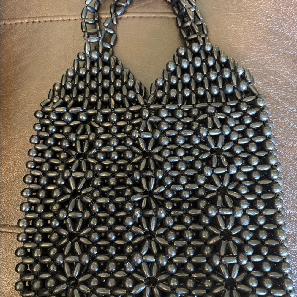 Elegant Black Beaded Women's Bag